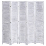 vidaXL 3/4/5/6-Panel Solid Paulownia Wood Room Divider Screen Multi Colors