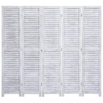 vidaXL 3/4/5/6-Panel Solid Paulownia Wood Room Divider Screen Multi Colors