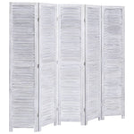vidaXL 3/4/5/6-Panel Solid Paulownia Wood Room Divider Screen Multi Colors