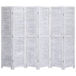 vidaXL 3/4/5/6-Panel Solid Paulownia Wood Room Divider Screen Multi Colors