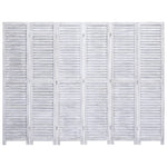 vidaXL 3/4/5/6-Panel Solid Paulownia Wood Room Divider Screen Multi Colors