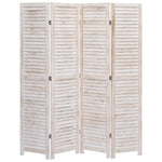 vidaXL 3/4/5/6-Panel Solid Paulownia Wood Room Divider Screen Multi Colors