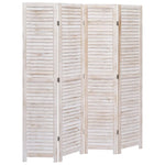 vidaXL 3/4/5/6-Panel Solid Paulownia Wood Room Divider Screen Multi Colors