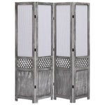 vidaXL 3/4/5/6-Panel Room Divider Fabric Privacy Screen Partition Gray/Brown