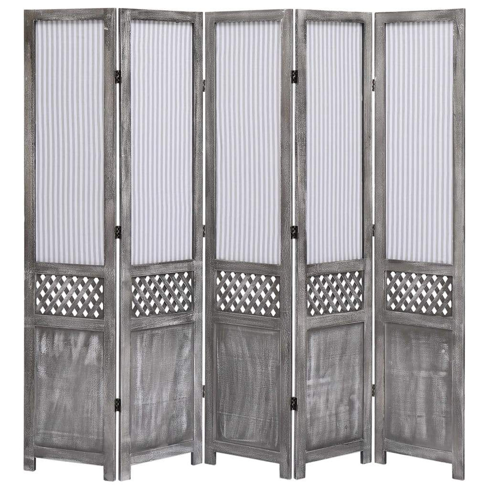 vidaXL 3/4/5/6-Panel Room Divider Fabric Privacy Screen Partition Gray/Brown