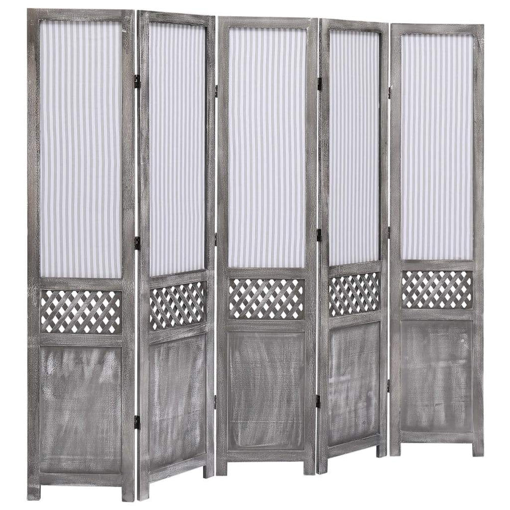 vidaXL 3/4/5/6-Panel Room Divider Fabric Privacy Screen Partition Gray/Brown