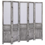 vidaXL 3/4/5/6-Panel Room Divider Fabric Privacy Screen Partition Gray/Brown