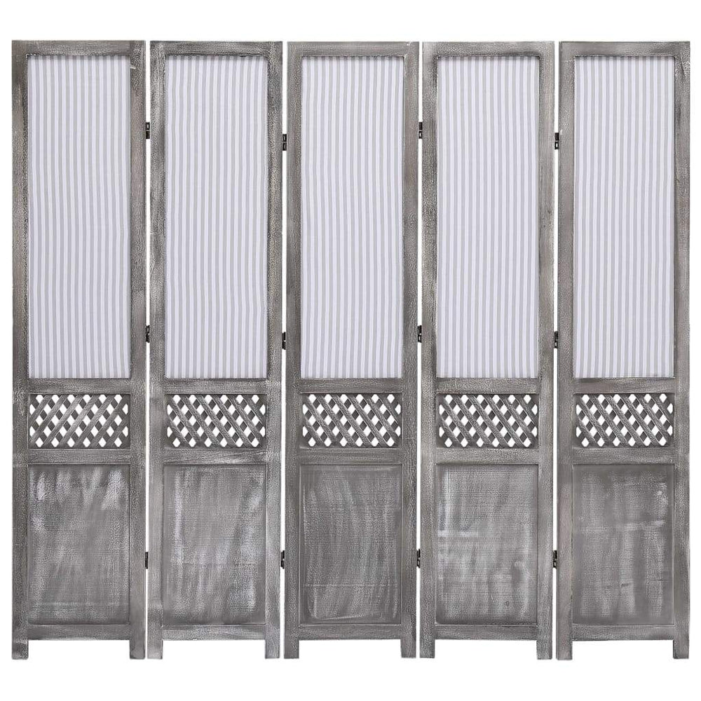vidaXL 3/4/5/6-Panel Room Divider Fabric Privacy Screen Partition Gray/Brown
