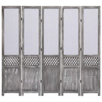 vidaXL 3/4/5/6-Panel Room Divider Fabric Privacy Screen Partition Gray/Brown