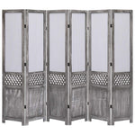 vidaXL 3/4/5/6-Panel Room Divider Fabric Privacy Screen Partition Gray/Brown
