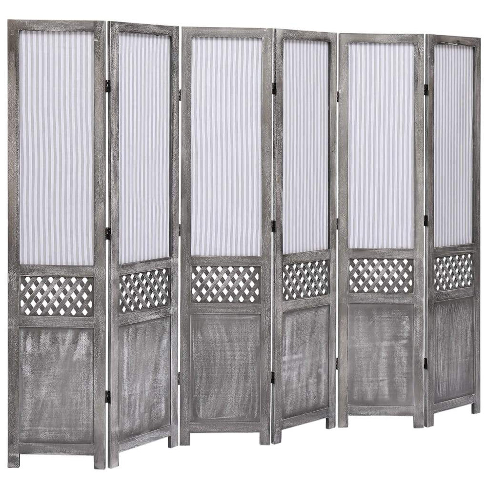 vidaXL 3/4/5/6-Panel Room Divider Fabric Privacy Screen Partition Gray/Brown