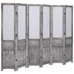 vidaXL 3/4/5/6-Panel Room Divider Fabric Privacy Screen Partition Gray/Brown