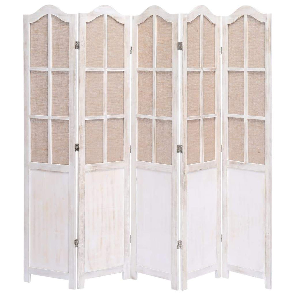 vidaXL 3/4/5/6-Panel Room Divider Fabric Privacy Screen Partition Gray/Brown