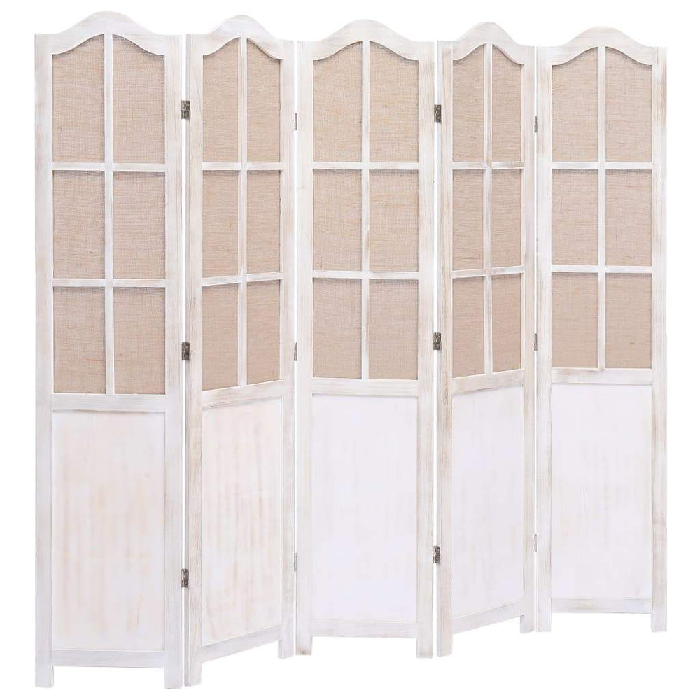 vidaXL 3/4/5/6-Panel Room Divider Fabric Privacy Screen Partition Gray/Brown