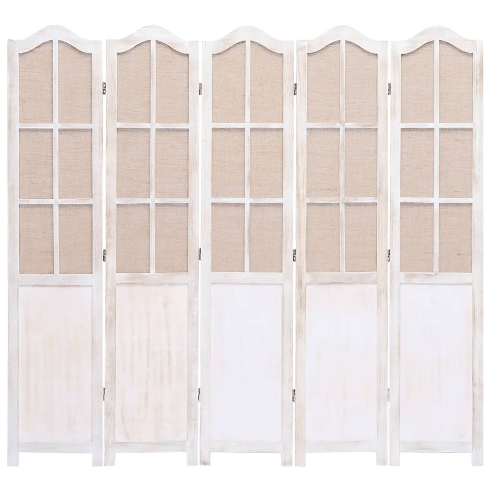 vidaXL 3/4/5/6-Panel Room Divider Fabric Privacy Screen Partition Gray/Brown