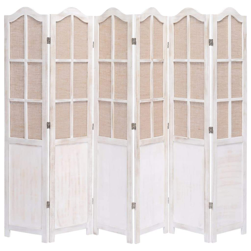 vidaXL 3/4/5/6-Panel Room Divider Fabric Privacy Screen Partition Gray/Brown