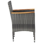 vidaXL Patio Dining Chairs 2 pcs Poly Rattan Gray