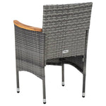 vidaXL Patio Dining Chairs 2 pcs Poly Rattan Gray