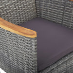 vidaXL Patio Dining Chairs 2 pcs Poly Rattan Gray