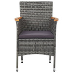 vidaXL Patio Dining Chairs 2 pcs Poly Rattan Gray