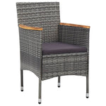 vidaXL Patio Dining Chairs 2 pcs Poly Rattan Gray