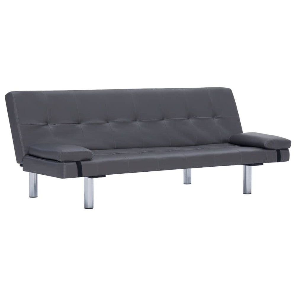 vidaXL Sofa Bed with Two Pillows Faux Leather Couch Chaise Lounge Multi Colors