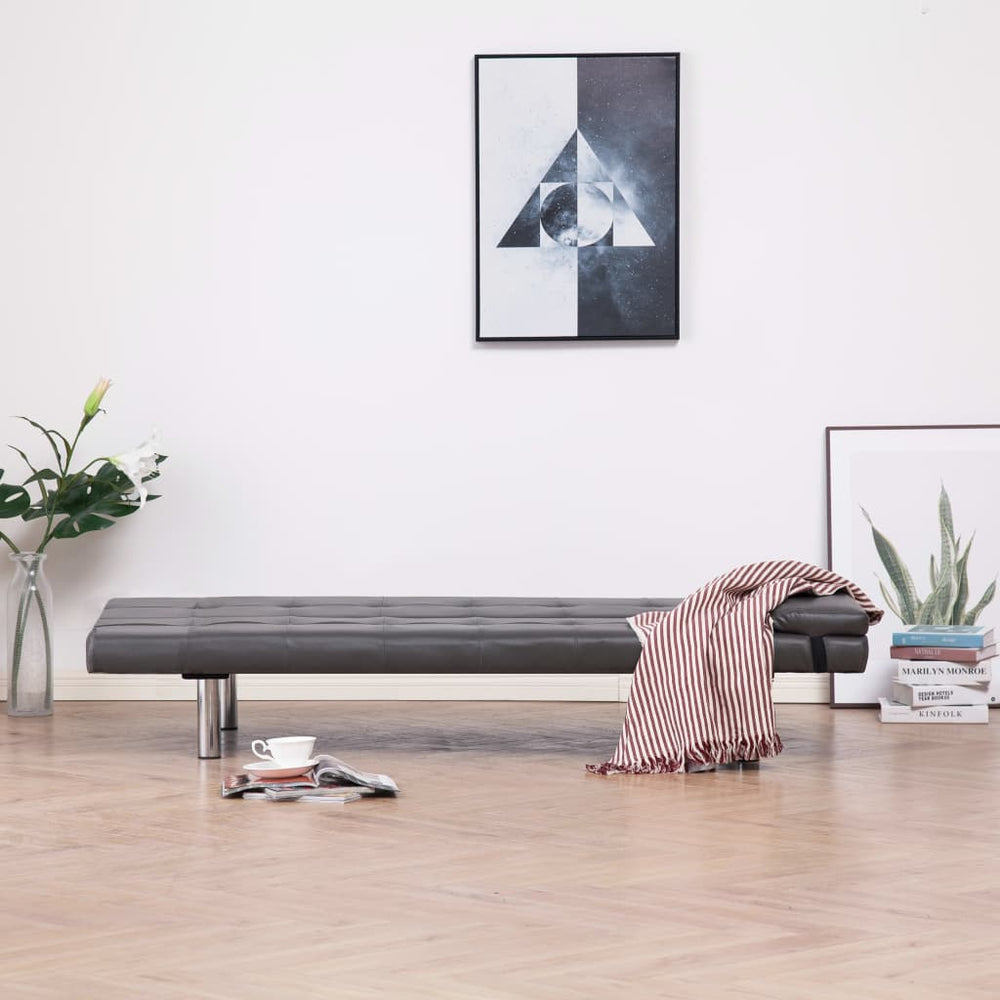 vidaXL Sofa Bed with Two Pillows Faux Leather Couch Chaise Lounge Multi Colors