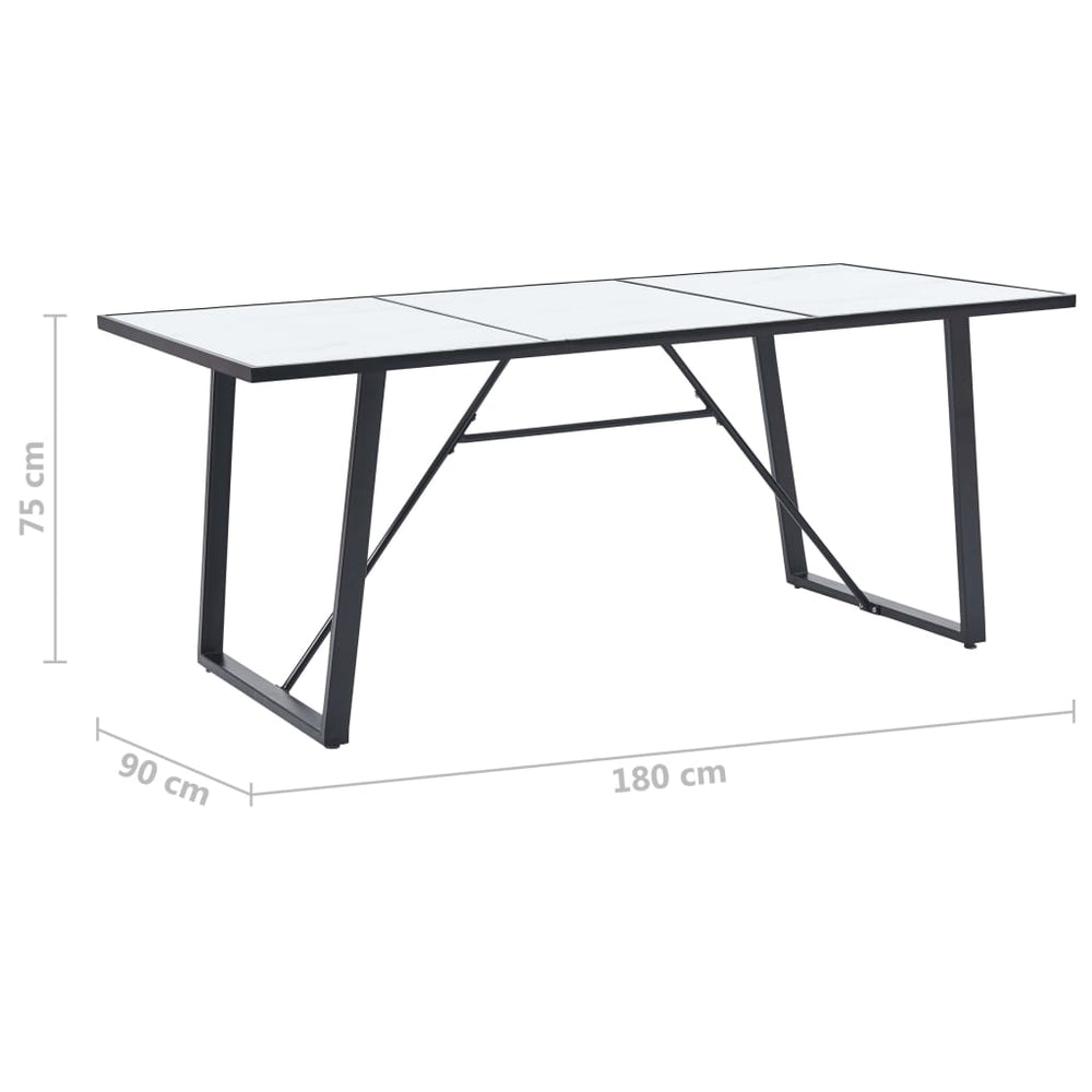 vidaXL Dining Table Tempered Glass Kitchen Dining Room Multi Colors/Sizes