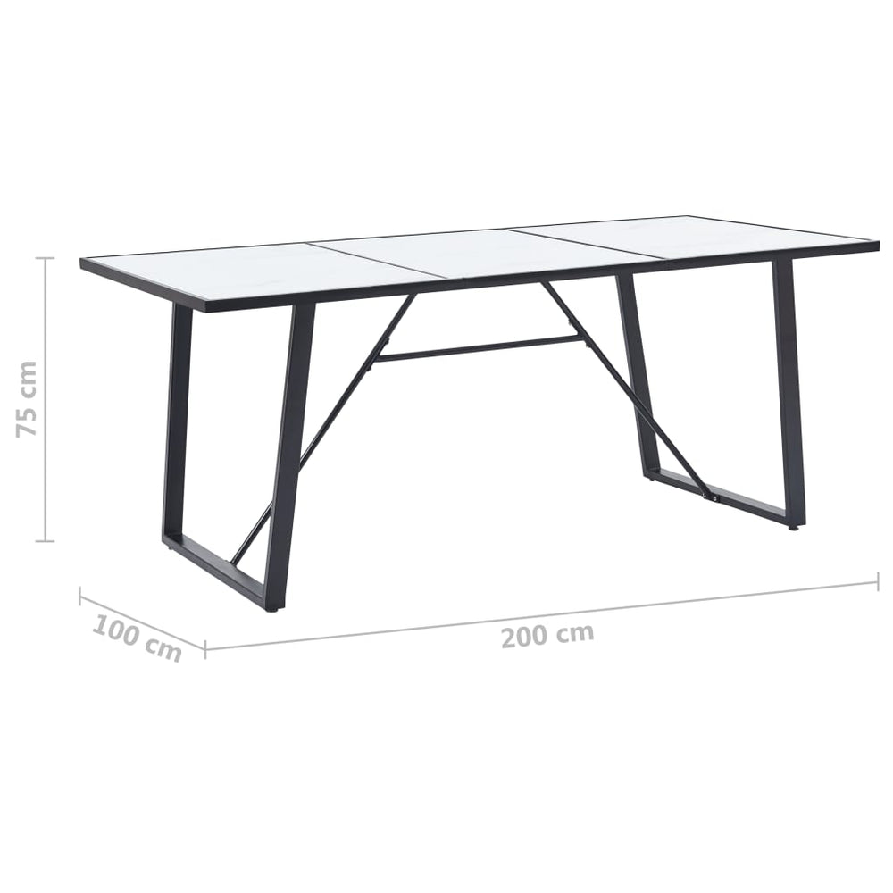 vidaXL Dining Table Tempered Glass Kitchen Dining Room Multi Colors/Sizes
