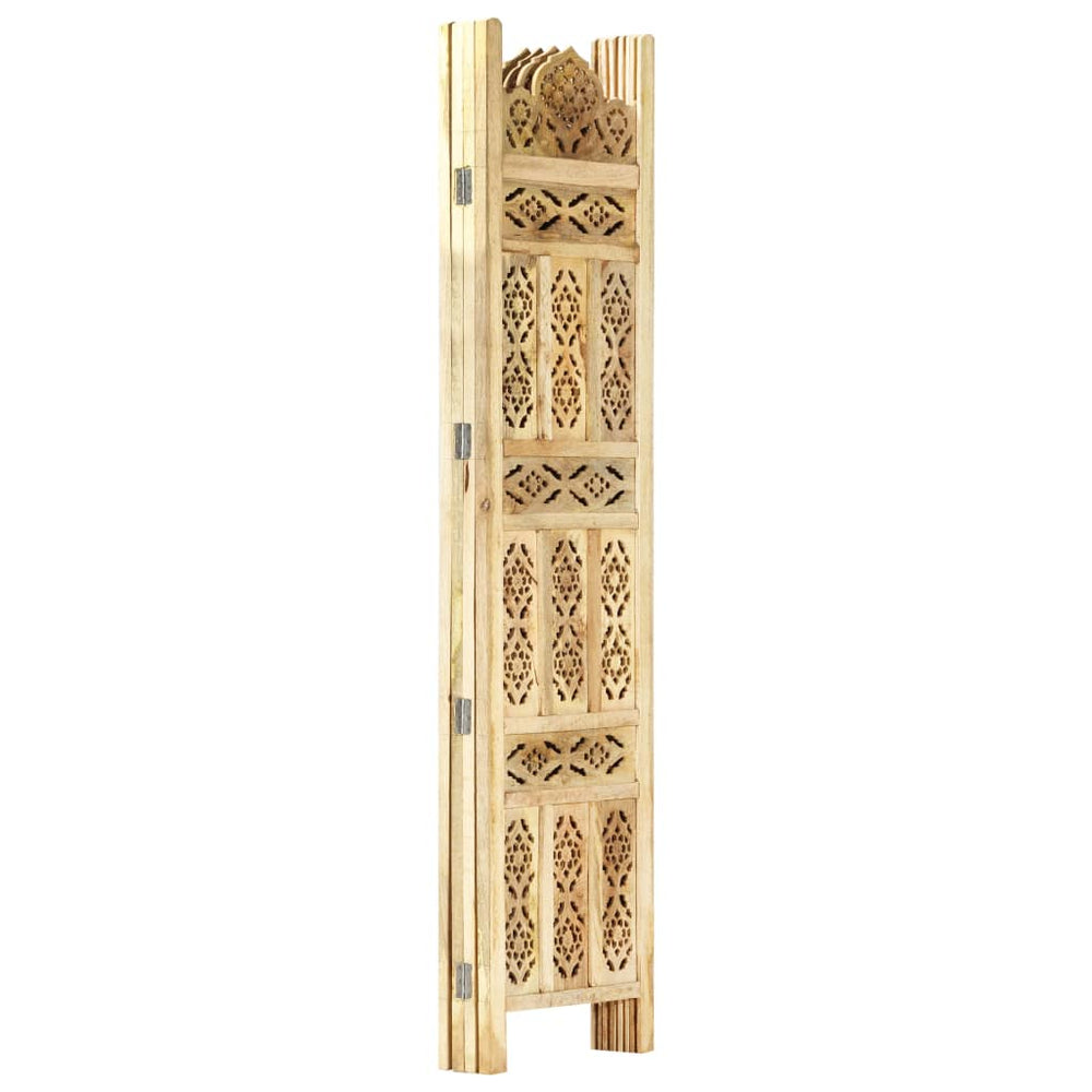vidaXL Solid Mango Wood Hand Carved Room Divider Screen Multi Sizes/Colors