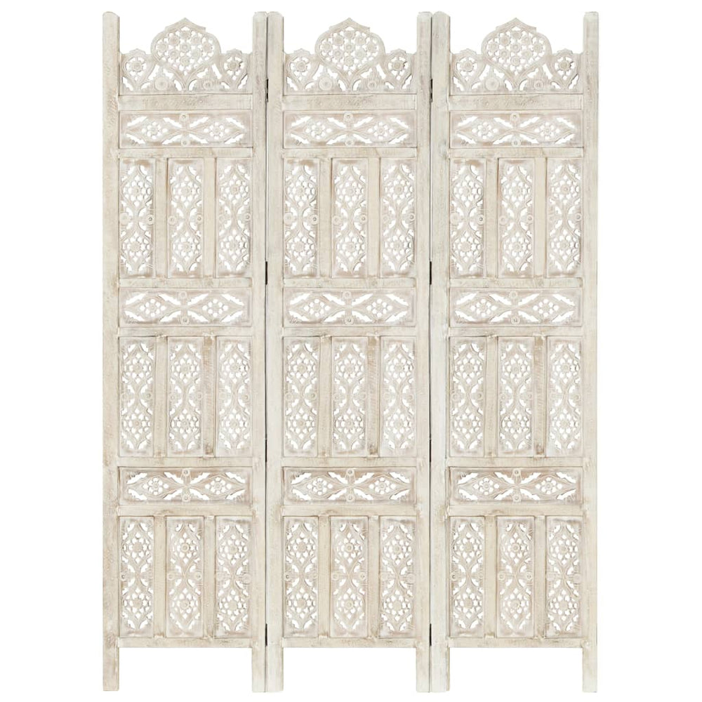 vidaXL Solid Mango Wood Hand Carved Room Divider Screen Multi Sizes/Colors