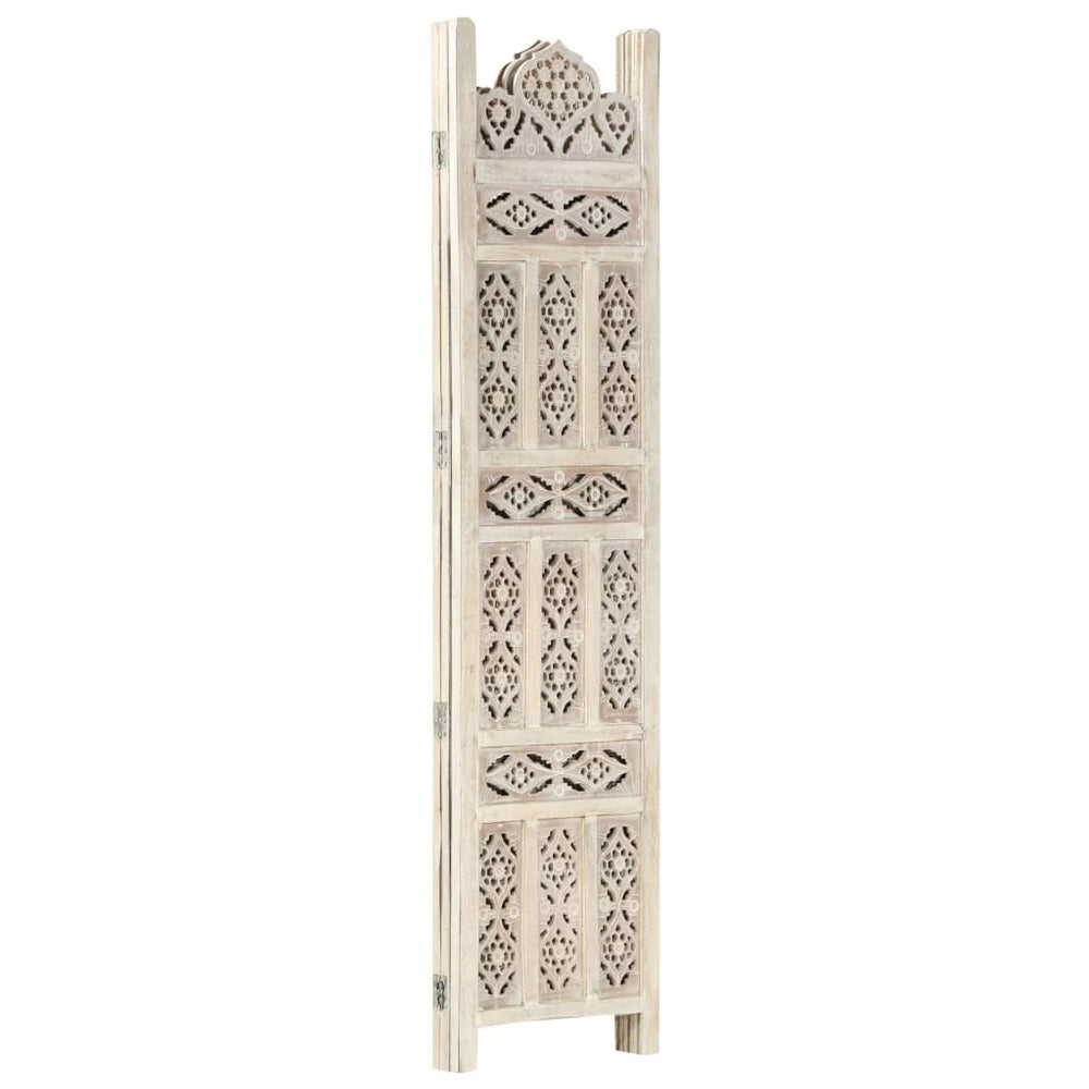 vidaXL Solid Mango Wood Hand Carved Room Divider Screen Multi Sizes/Colors