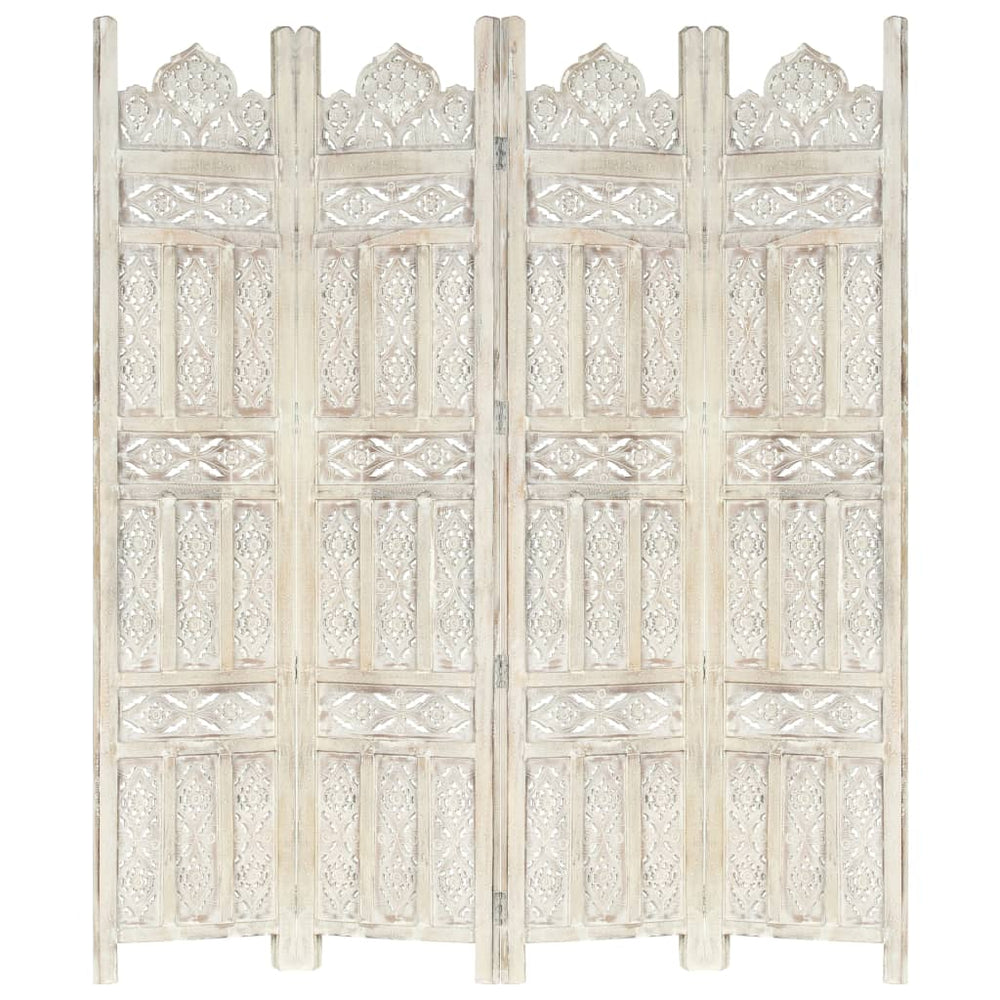 vidaXL Solid Mango Wood Hand Carved Room Divider Screen Multi Sizes/Colors