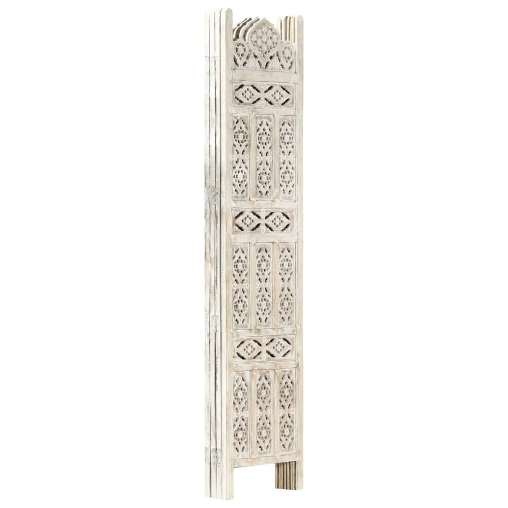 vidaXL Solid Mango Wood Hand Carved Room Divider Screen Multi Sizes/Colors