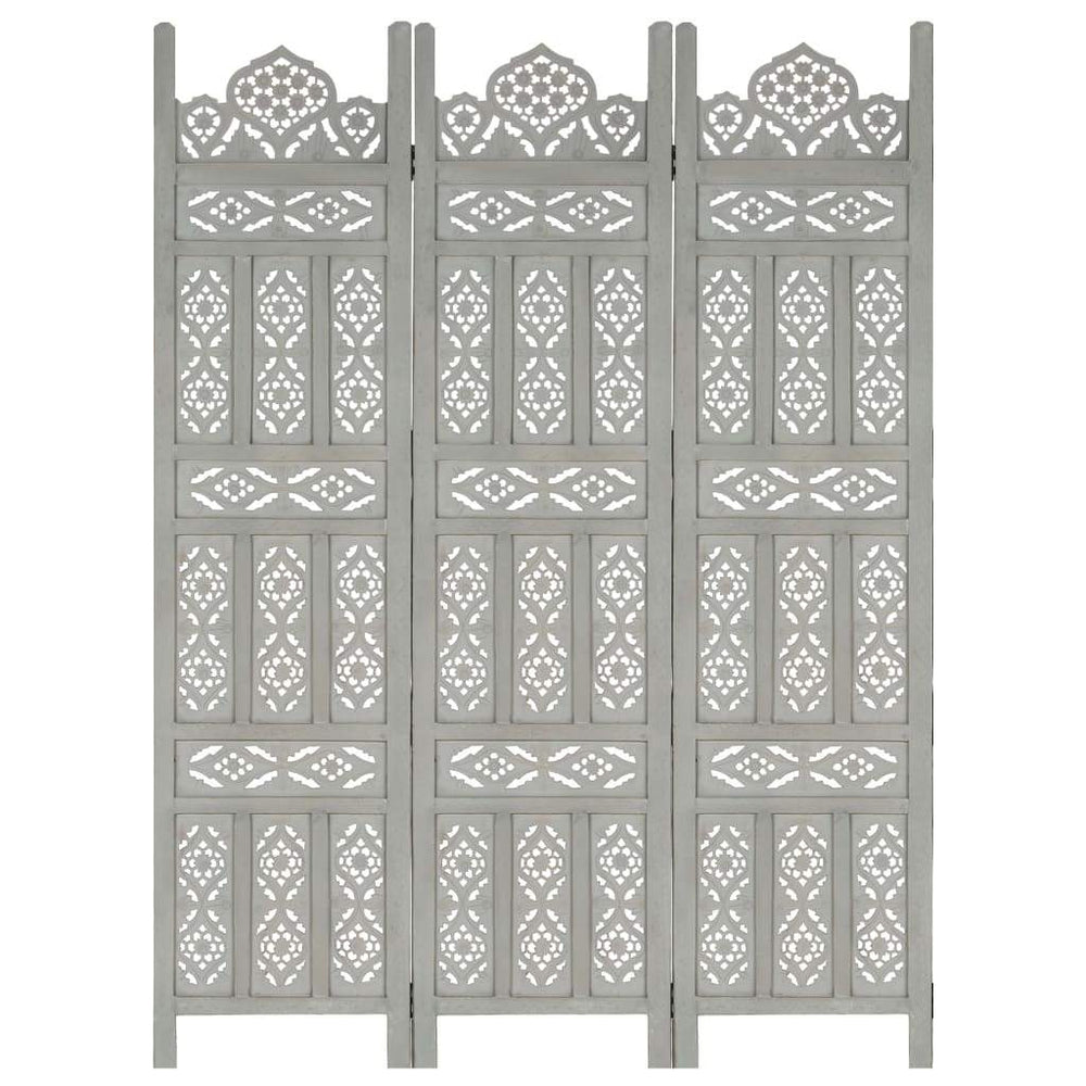 vidaXL Solid Mango Wood Hand Carved Room Divider Screen Multi Sizes/Colors