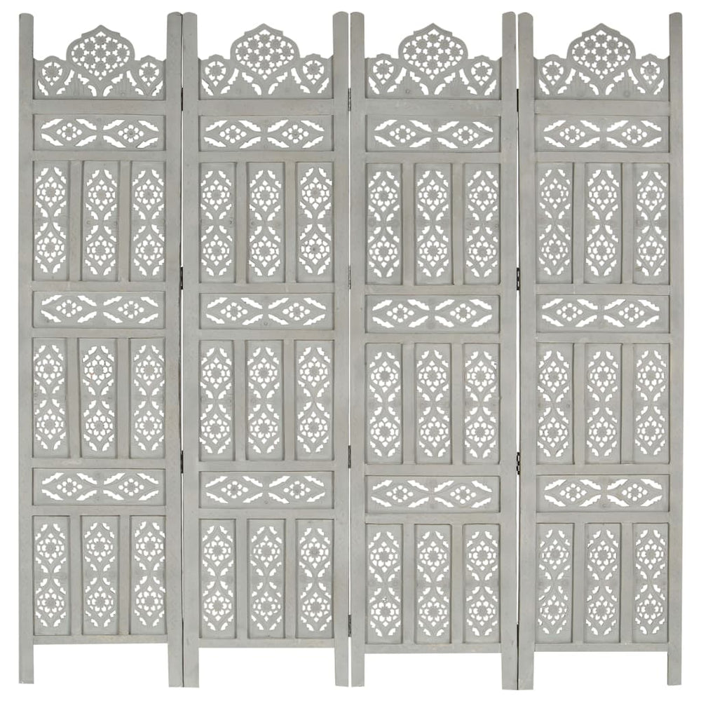 vidaXL Solid Mango Wood Hand Carved Room Divider Screen Multi Sizes/Colors