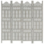 vidaXL Solid Mango Wood Hand Carved Room Divider Screen Multi Sizes/Colors