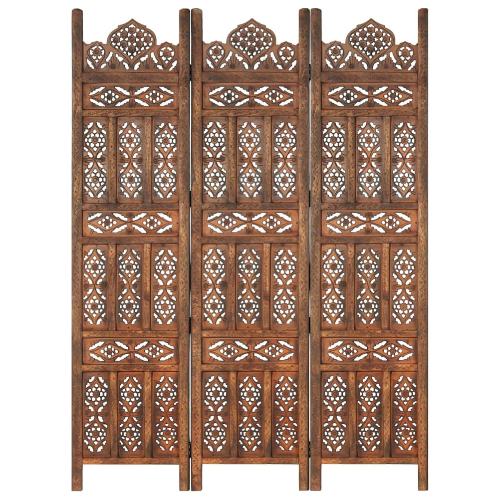 vidaXL Solid Mango Wood Hand Carved Room Divider Screen Multi Sizes/Colors