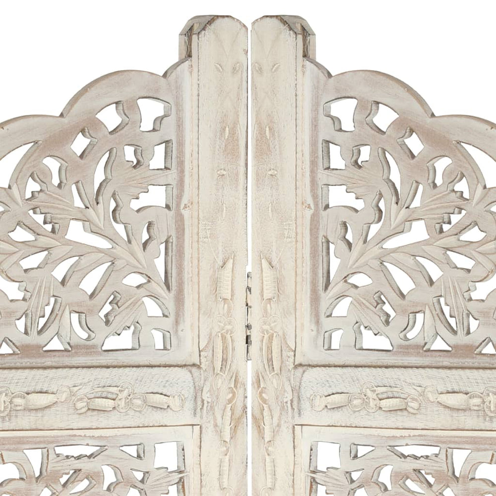 vidaXL Solid Mango Wood Hand Carved Room Divider Screen Multi Sizes/Colors