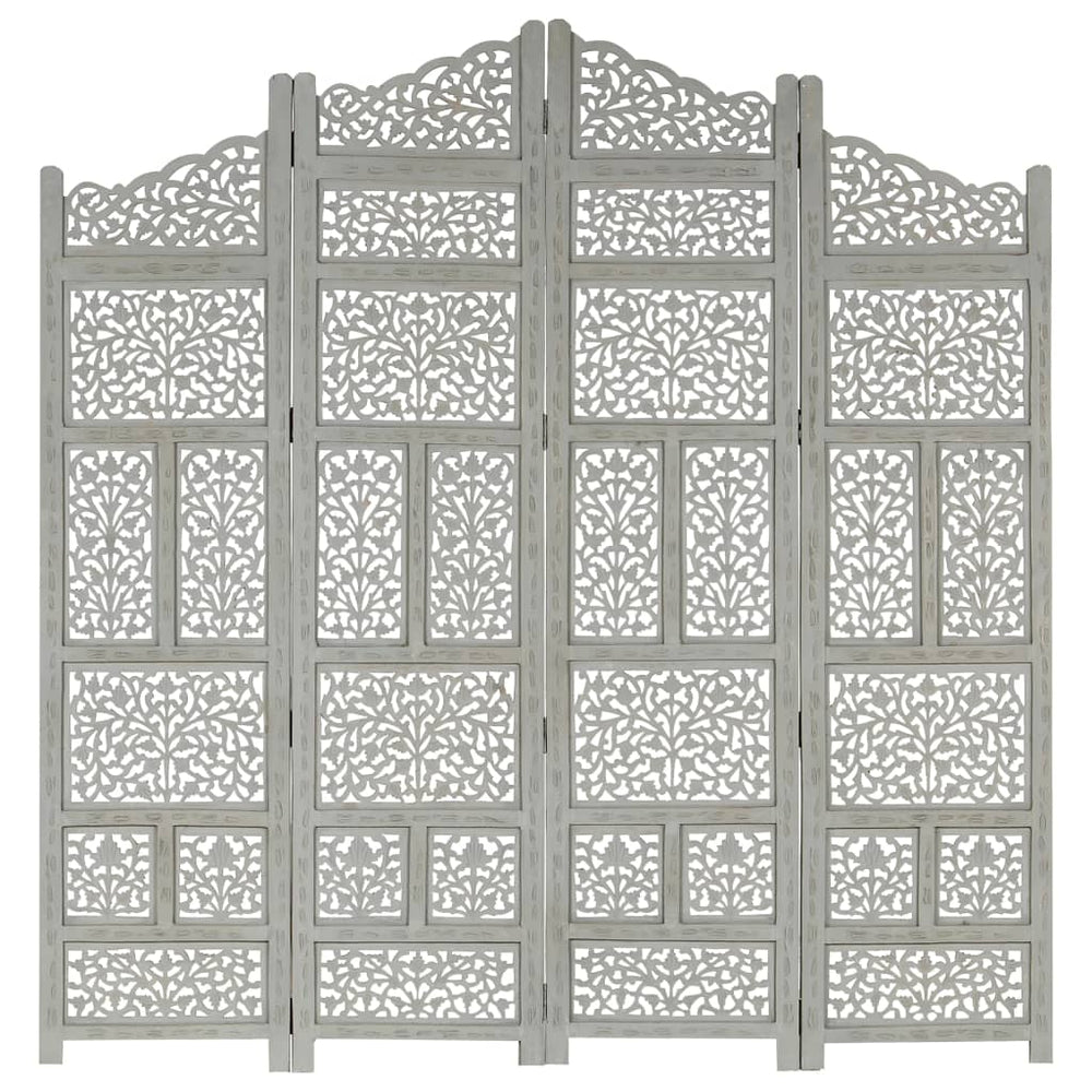 vidaXL Solid Mango Wood Hand Carved Room Divider Screen Multi Sizes/Colors