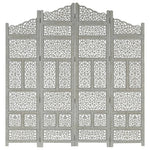vidaXL Solid Mango Wood Hand Carved Room Divider Screen Multi Sizes/Colors