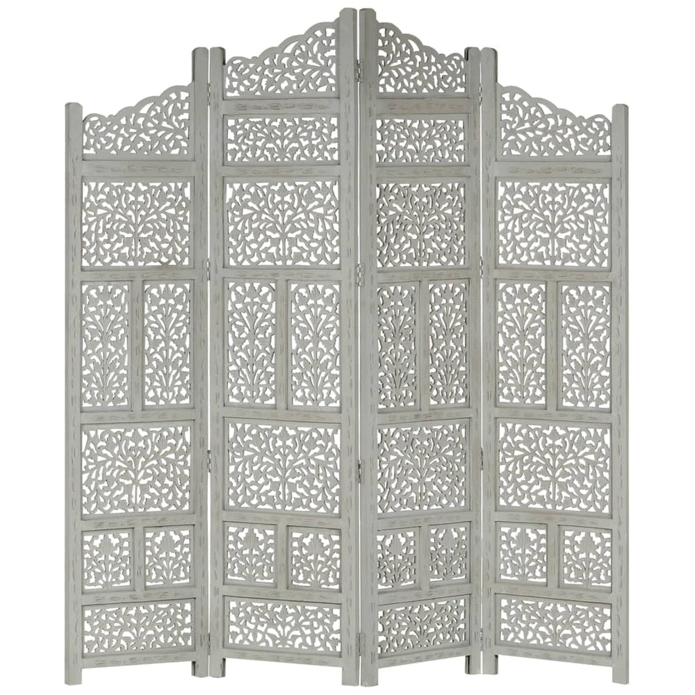 vidaXL Solid Mango Wood Hand Carved Room Divider Screen Multi Sizes/Colors