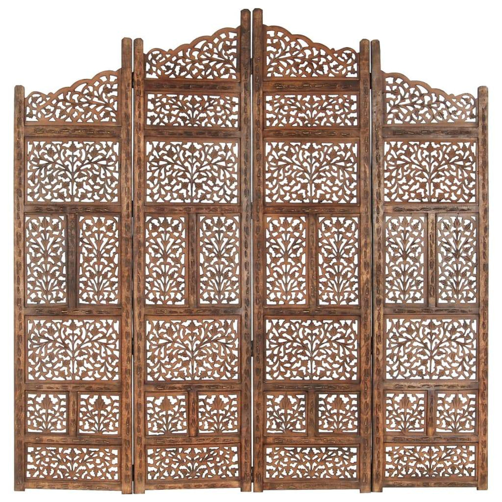vidaXL Solid Mango Wood Hand Carved Room Divider Screen Multi Sizes/Colors