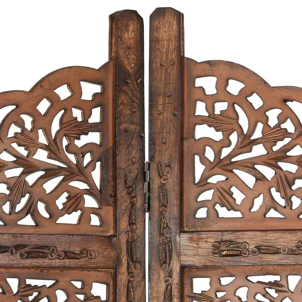 vidaXL Solid Mango Wood Hand Carved Room Divider Screen Multi Sizes/Colors