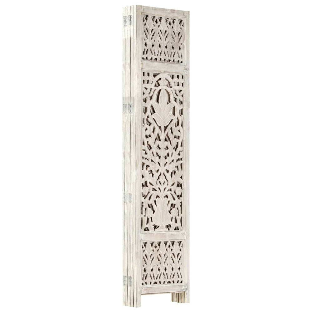 vidaXL Solid Mango Wood Hand Carved Room Divider Screen Multi Sizes/Colors