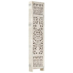 vidaXL Solid Mango Wood Hand Carved Room Divider Screen Multi Sizes/Colors