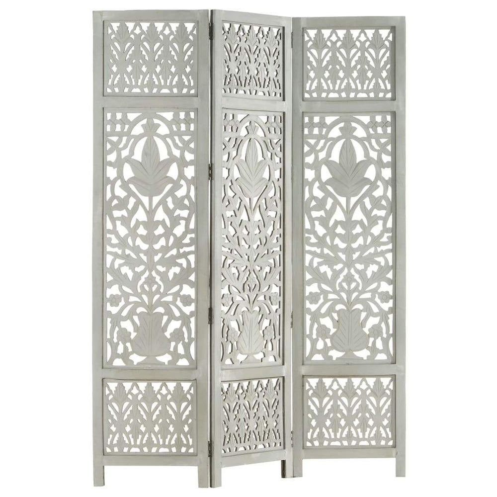 vidaXL Solid Mango Wood Hand Carved Room Divider Screen Multi Sizes/Colors