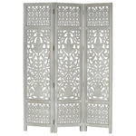 vidaXL Solid Mango Wood Hand Carved Room Divider Screen Multi Sizes/Colors