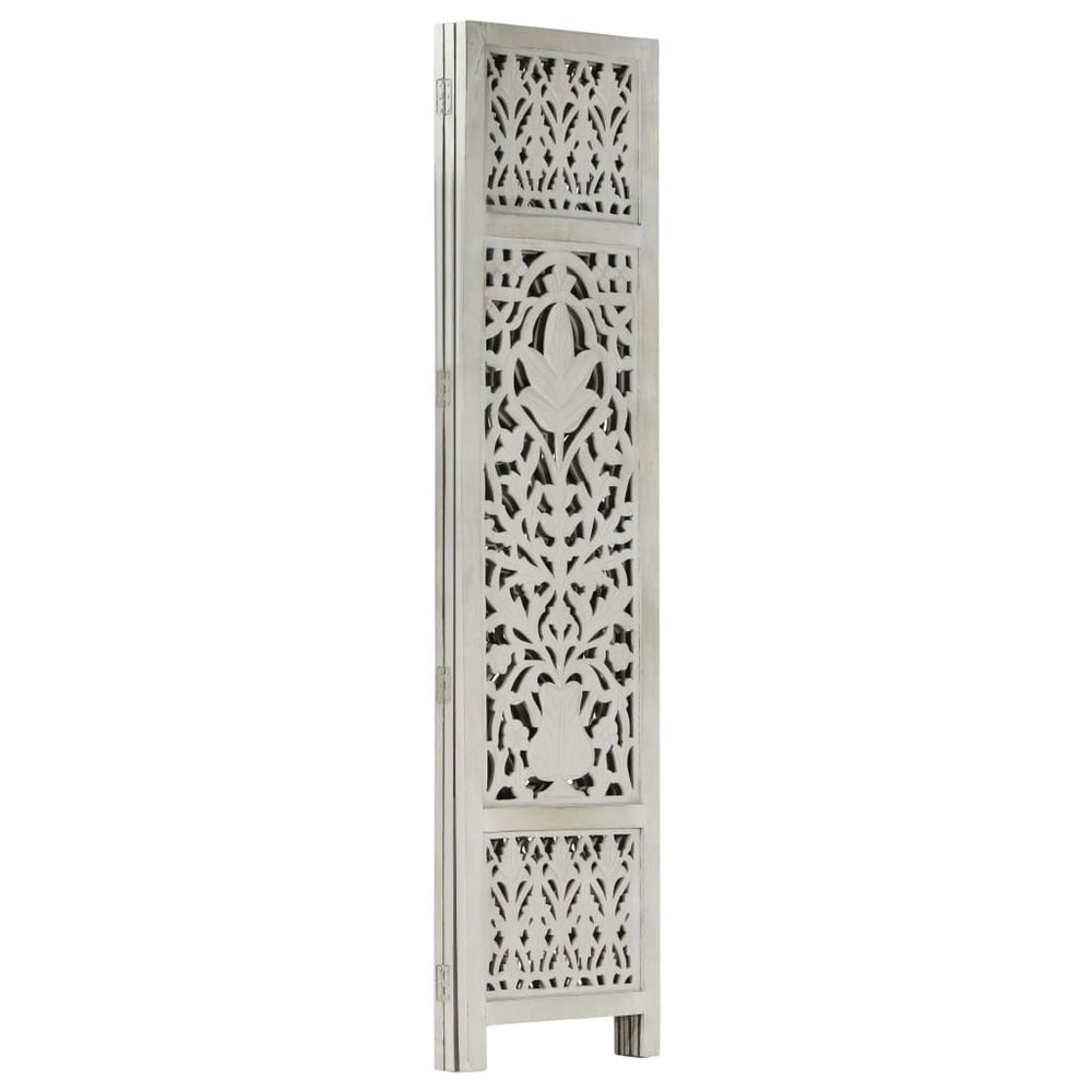 vidaXL Solid Mango Wood Hand Carved Room Divider Screen Multi Sizes/Colors