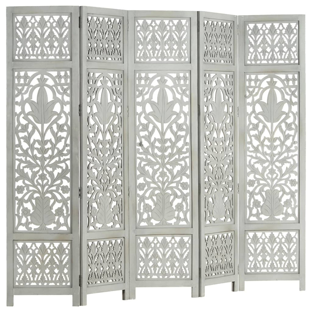 vidaXL Solid Mango Wood Hand Carved Room Divider Screen Multi Sizes/Colors